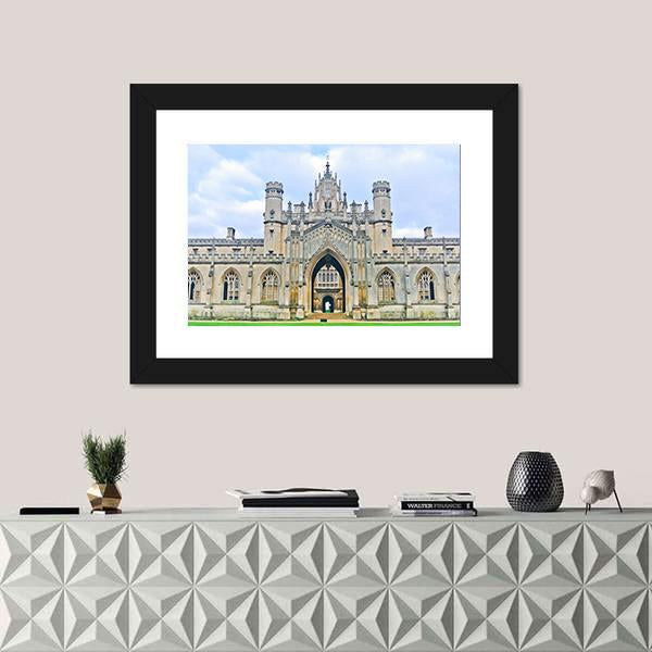 University Of Cambridge In England Canvas Wall Art-1 Piece-Framed Print-20" x 16"-Tiaracle
