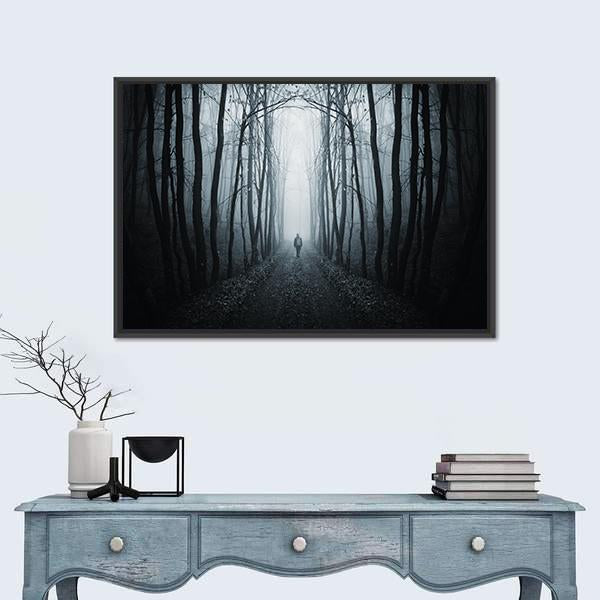 Unknown Horror Jungle Street Canvas Wall Art-1 Piece-Floating Frame-24&quot; x 16&quot;-Tiaracle