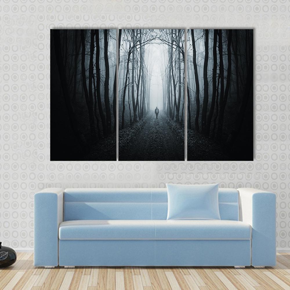 Unknown Horror Jungle Street Canvas Wall Art-3 Horizontal-Gallery Wrap-37" x 24"-Tiaracle