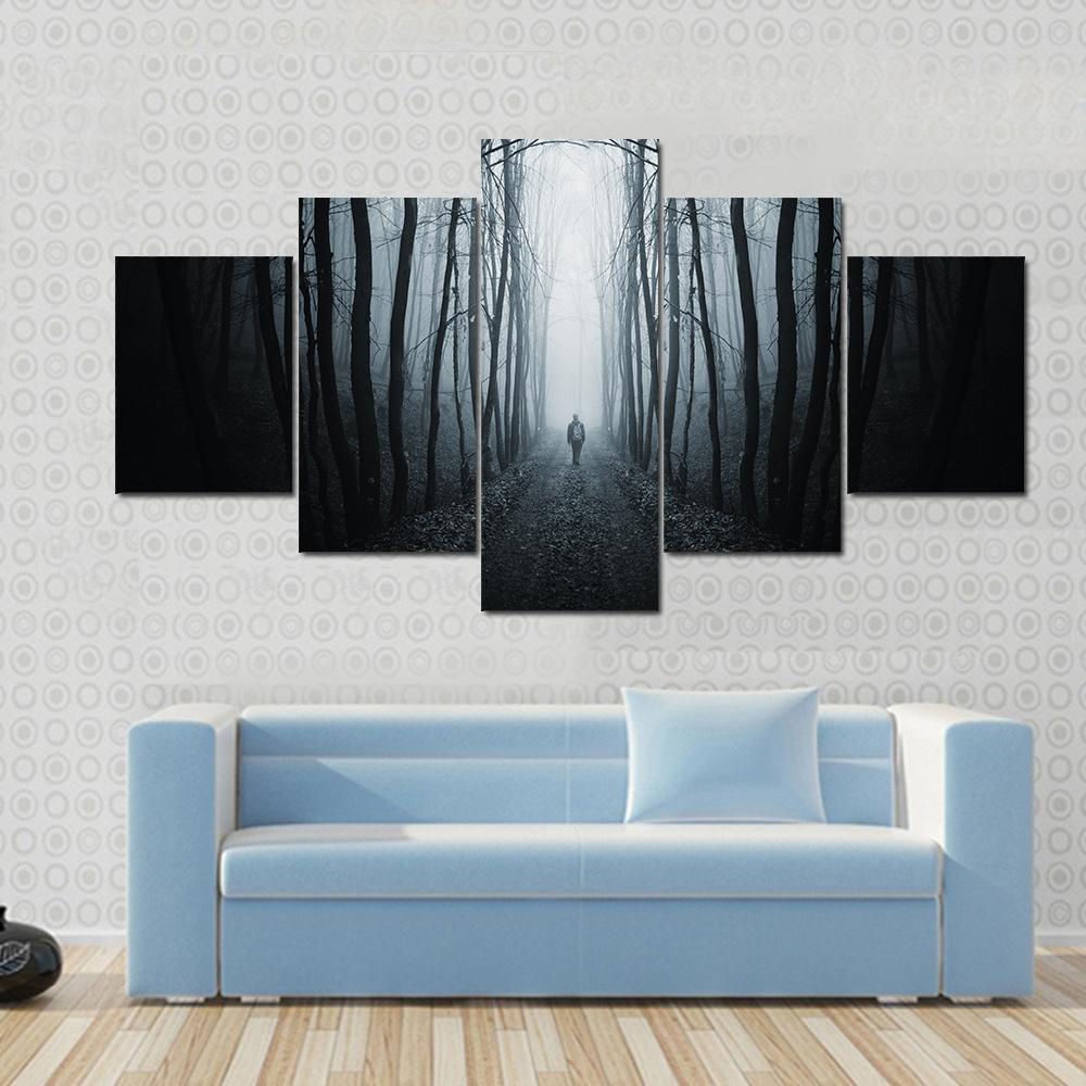 Unknown Horror Jungle Street Canvas Wall Art-3 Horizontal-Gallery Wrap-37" x 24"-Tiaracle