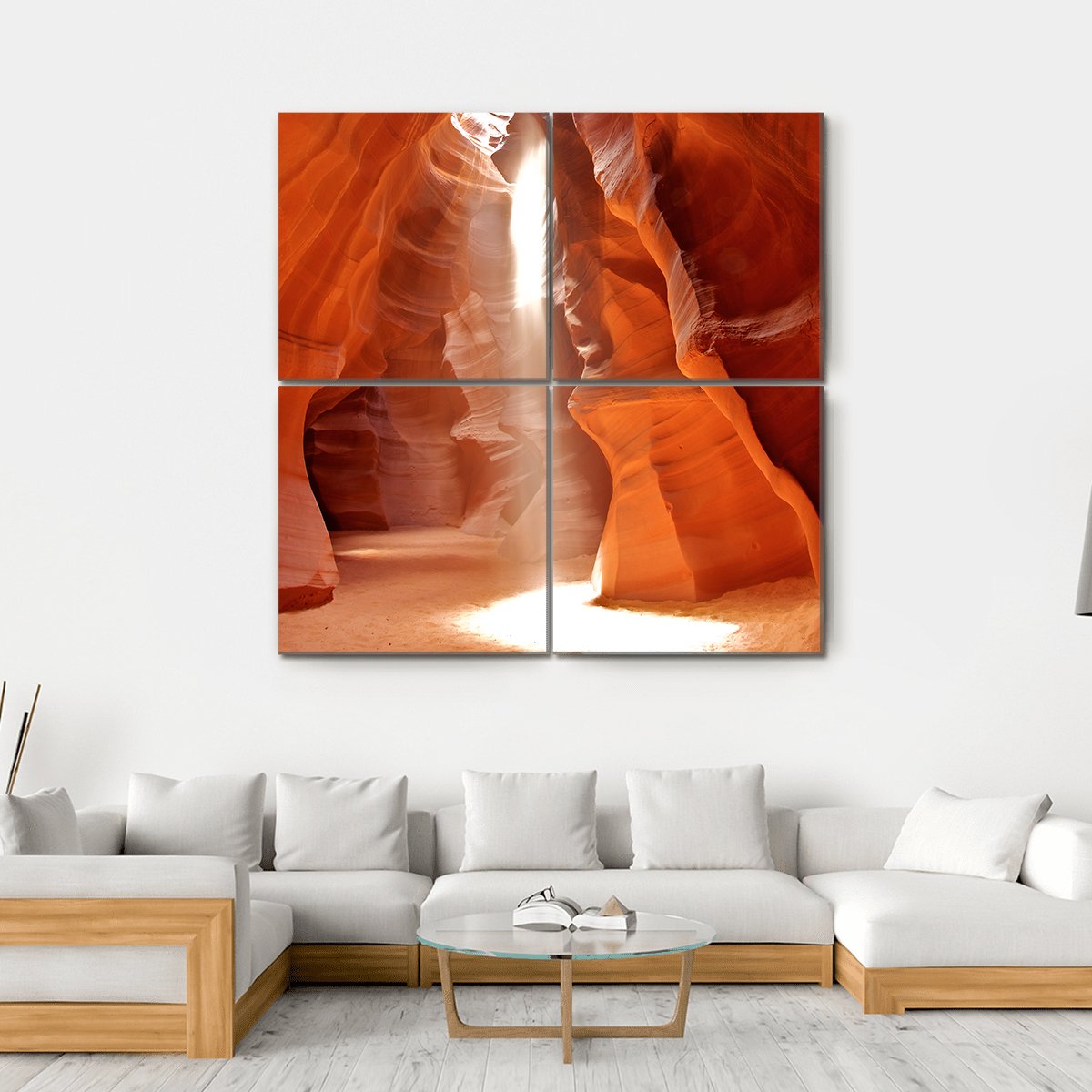 Upper Antelope Canyon Canvas Wall Art-4 Square-Gallery Wrap-17" x 17"-Tiaracle