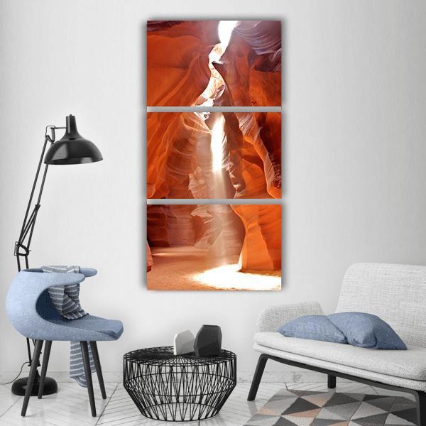 Upper Antelope Canyon Vertical Canvas Wall Art-3 Vertical-Gallery Wrap-12" x 25"-Tiaracle