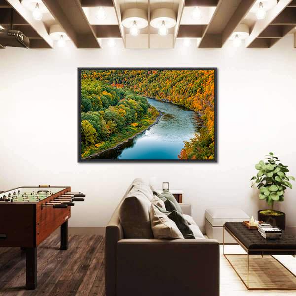 Upper Delaware River Bends Canvas Wall Art-5 Horizontal-Gallery Wrap-22" x 12"-Tiaracle