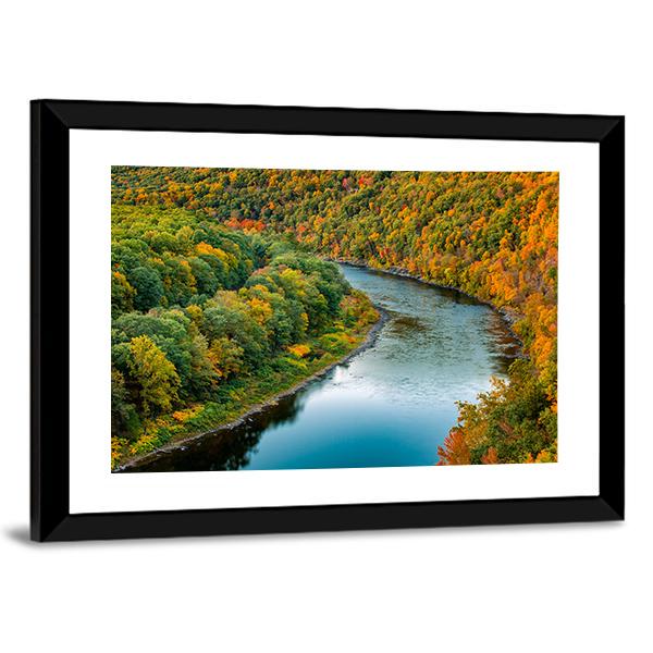 Upper Delaware River Bends Canvas Wall Art-5 Horizontal-Gallery Wrap-22" x 12"-Tiaracle