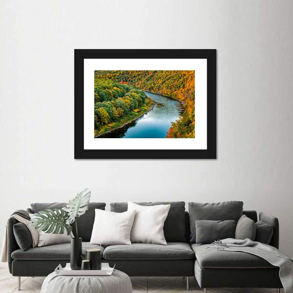 Upper Delaware River Bends Canvas Wall Art-5 Horizontal-Gallery Wrap-22" x 12"-Tiaracle