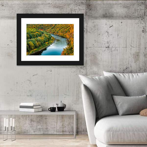 Upper Delaware River Bends Canvas Wall Art-5 Horizontal-Gallery Wrap-22" x 12"-Tiaracle