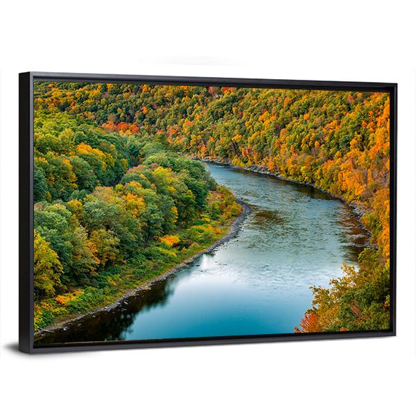 Upper Delaware River Bends Canvas Wall Art-5 Horizontal-Gallery Wrap-22" x 12"-Tiaracle