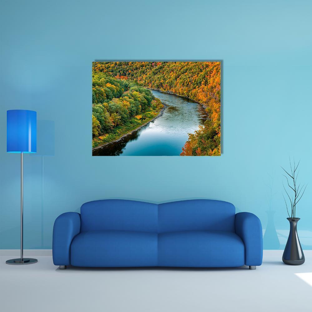 Upper Delaware River Bends Canvas Wall Art-1 Piece-Gallery Wrap-48" x 32"-Tiaracle