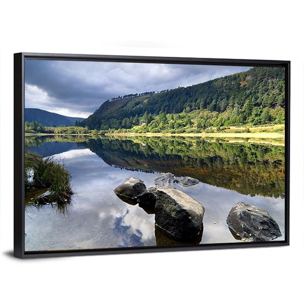 Upper Lake In Glendalough Scenic Park Canvas Wall Art-3 Horizontal-Gallery Wrap-25" x 16"-Tiaracle