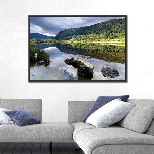 Upper Lake In Glendalough Scenic Park Canvas Wall Art-3 Horizontal-Gallery Wrap-25" x 16"-Tiaracle