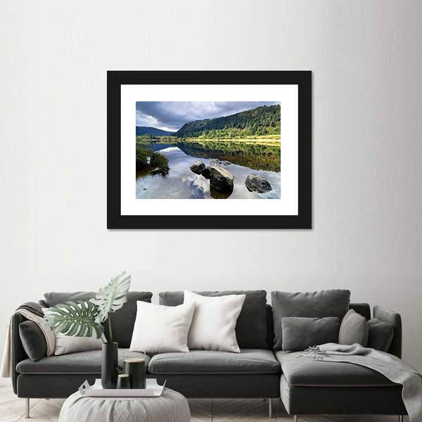 Upper Lake In Glendalough Scenic Park Canvas Wall Art-3 Horizontal-Gallery Wrap-25" x 16"-Tiaracle