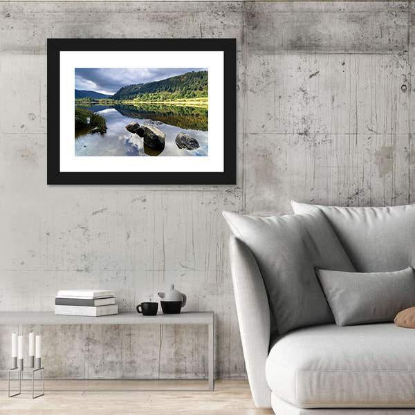 Upper Lake In Glendalough Scenic Park Canvas Wall Art-3 Horizontal-Gallery Wrap-25" x 16"-Tiaracle