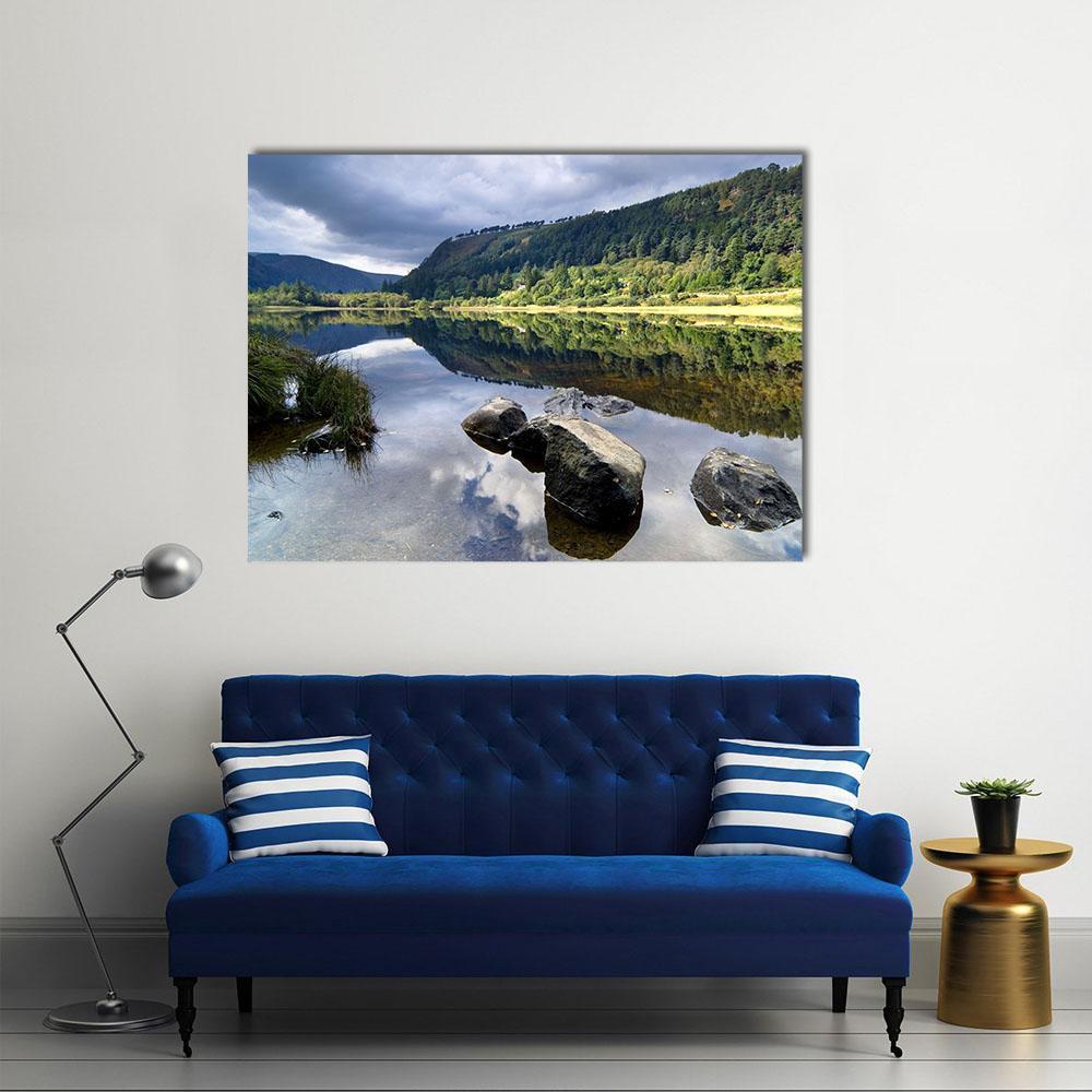 Upper Lake In Glendalough Scenic Park Canvas Wall Art-1 Piece-Gallery Wrap-48" x 32"-Tiaracle