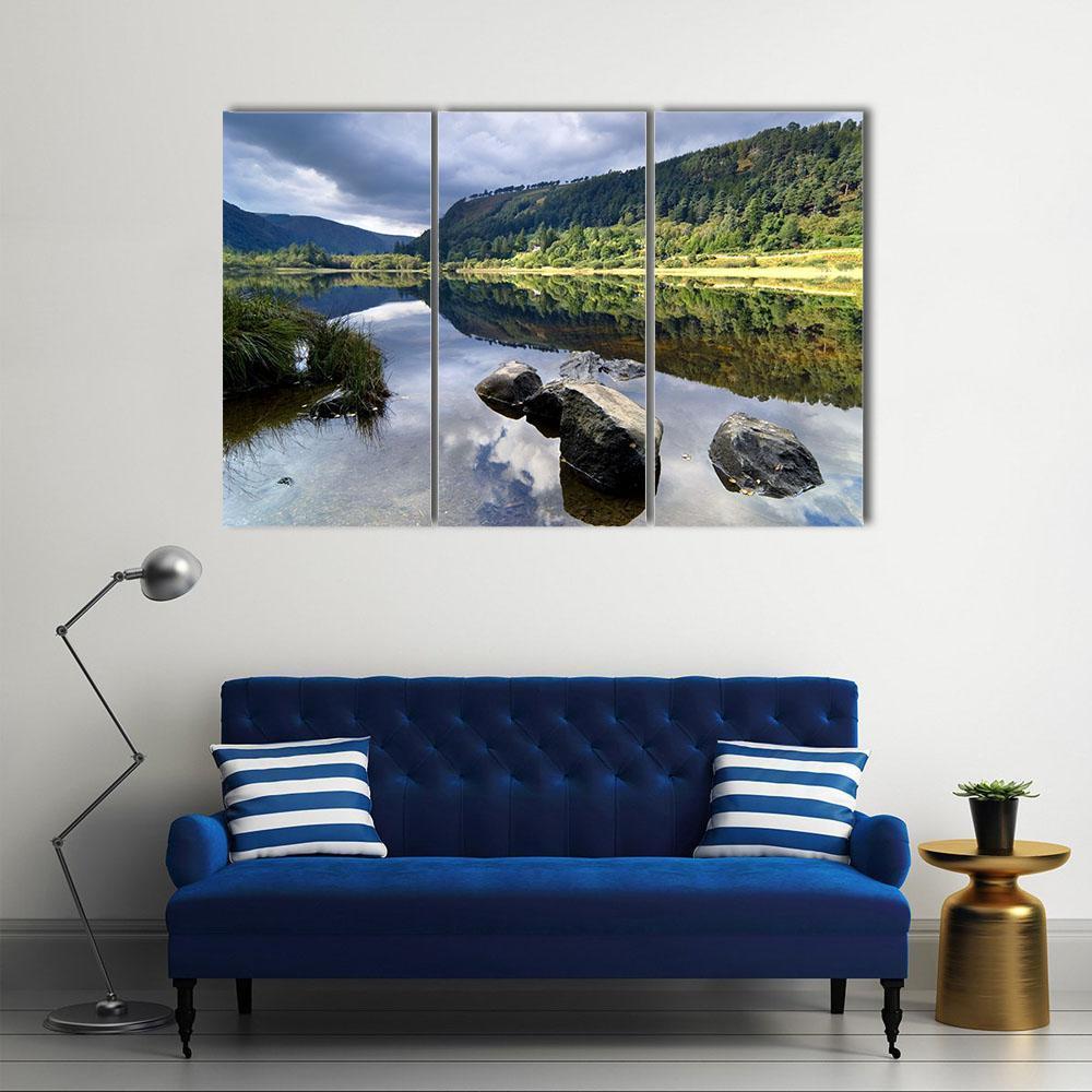 Upper Lake In Glendalough Scenic Park Canvas Wall Art-3 Horizontal-Gallery Wrap-37" x 24"-Tiaracle