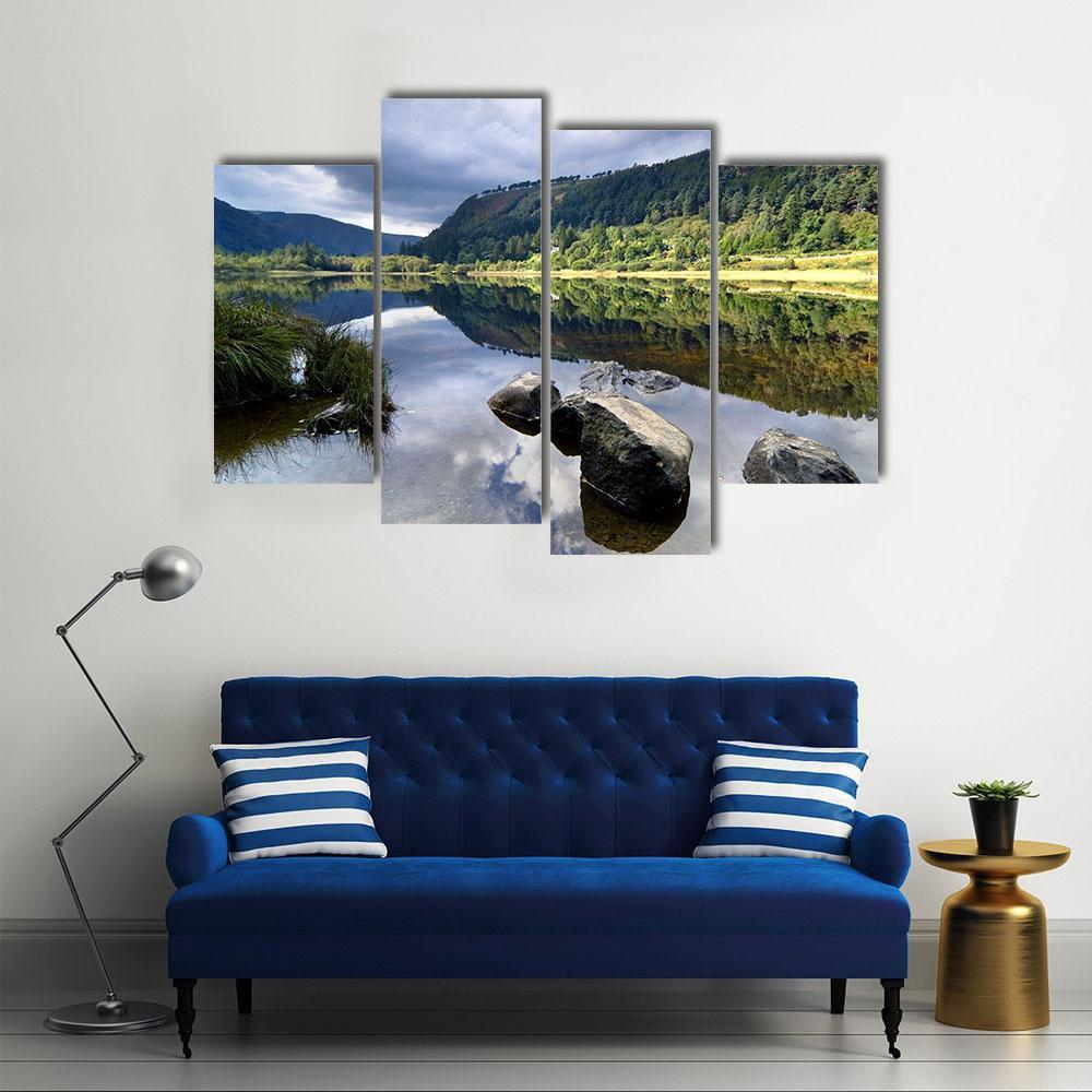 Upper Lake In Glendalough Scenic Park Canvas Wall Art-4 Pop-Gallery Wrap-50" x 32"-Tiaracle