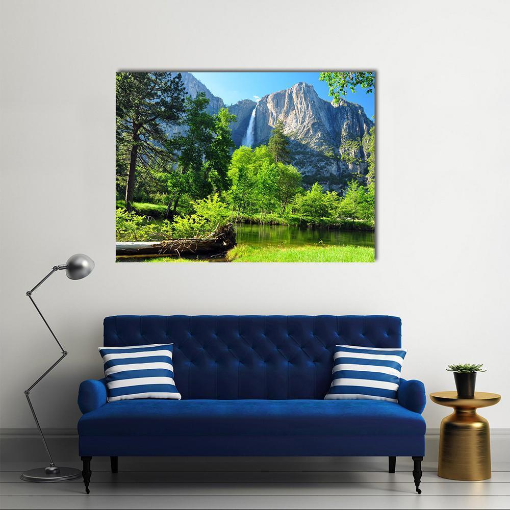 Upper Yosemite Falls In California Canvas Wall Art-1 Piece-Gallery Wrap-48" x 32"-Tiaracle