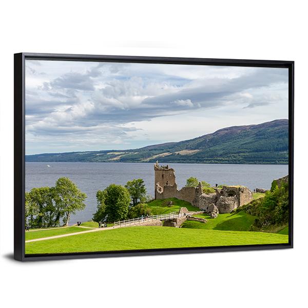Urquhart Castle Scotland Canvas Wall Art-3 Horizontal-Gallery Wrap-25" x 16"-Tiaracle