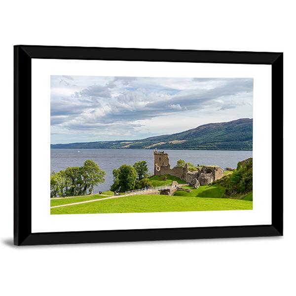 Urquhart Castle Scotland Canvas Wall Art-3 Horizontal-Gallery Wrap-25" x 16"-Tiaracle