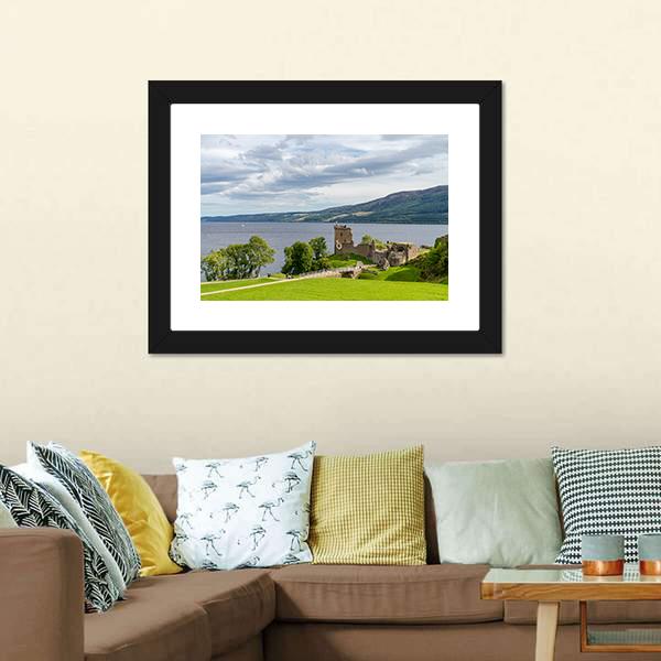 Urquhart Castle Scotland Canvas Wall Art-3 Horizontal-Gallery Wrap-25" x 16"-Tiaracle