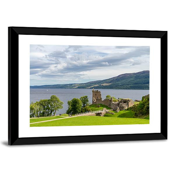 Urquhart Castle Scotland Panoramic Canvas Wall Art-1 Piece-36" x 12"-Tiaracle