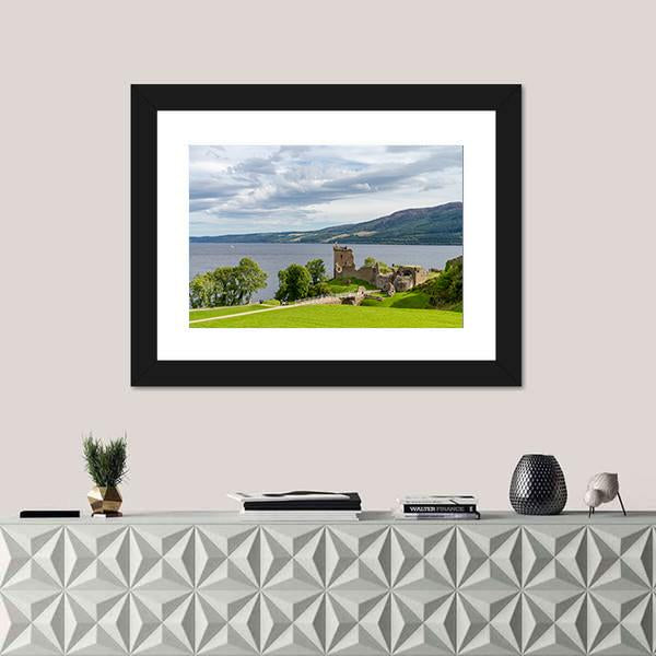 Urquhart Castle Scotland Panoramic Canvas Wall Art-1 Piece-36" x 12"-Tiaracle
