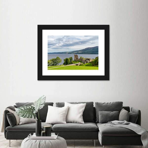 Urquhart Castle Scotland Panoramic Canvas Wall Art-1 Piece-36" x 12"-Tiaracle