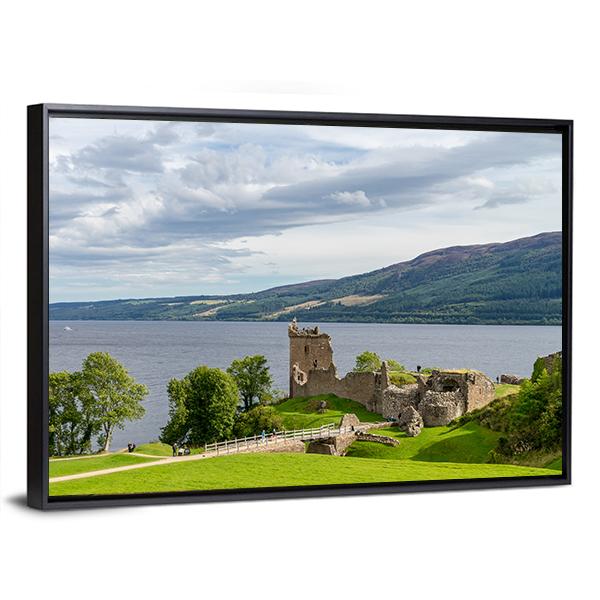 Urquhart Castle Scotland Panoramic Canvas Wall Art-1 Piece-36" x 12"-Tiaracle