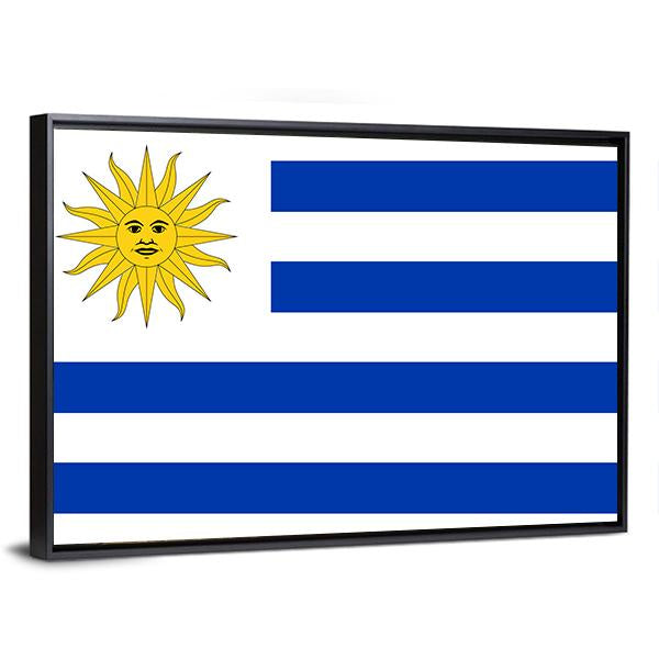 Uruguay Flag Canvas Wall Art-3 Horizontal-Gallery Wrap-25" x 16"-Tiaracle