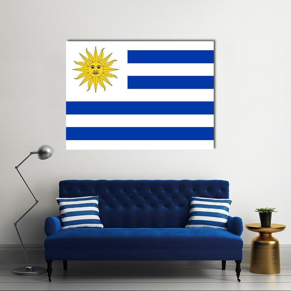 Uruguay Flag Canvas Wall Art-5 Pop-Gallery Wrap-47" x 32"-Tiaracle