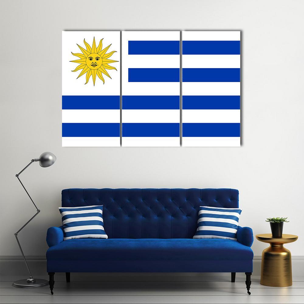 Uruguay Flag Canvas Wall Art-3 Horizontal-Gallery Wrap-37" x 24"-Tiaracle