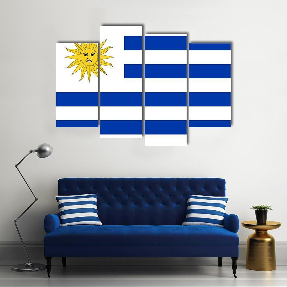 Uruguay Flag Canvas Wall Art-4 Pop-Gallery Wrap-50" x 32"-Tiaracle
