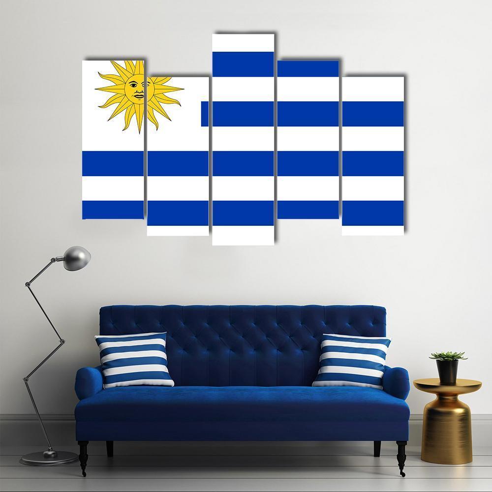 Uruguay Flag Canvas Wall Art-5 Pop-Gallery Wrap-47" x 32"-Tiaracle