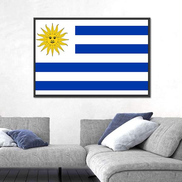 Uruguay Flag Panoramic Canvas Wall Art-1 Piece-36" x 12"-Tiaracle