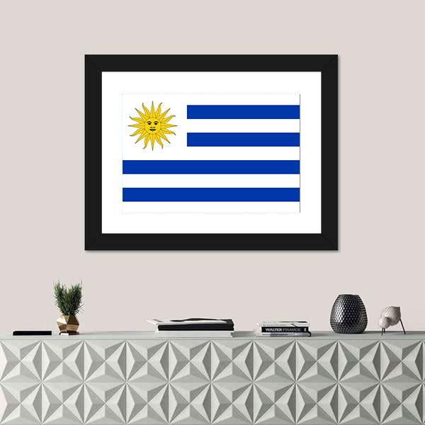 Uruguay Flag Panoramic Canvas Wall Art-1 Piece-36" x 12"-Tiaracle