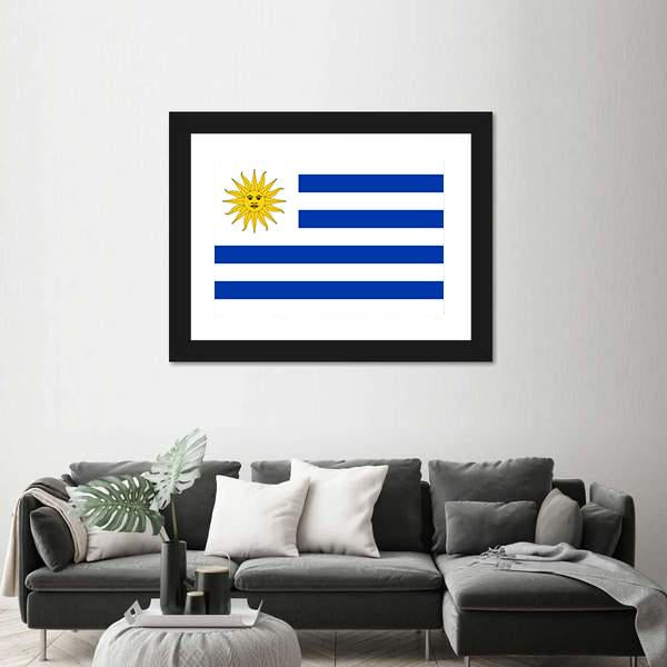 Uruguay Flag Panoramic Canvas Wall Art-1 Piece-36" x 12"-Tiaracle