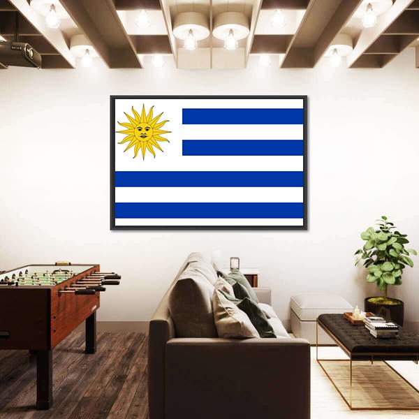 Uruguay Flag Panoramic Canvas Wall Art-1 Piece-36" x 12"-Tiaracle