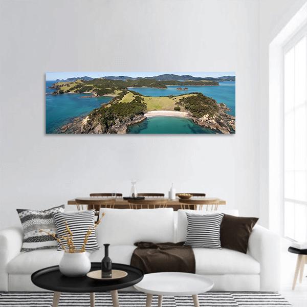 Urupukapuka Island In New Zealand Panoramic Canvas Wall Art-1 Piece-36" x 12"-Tiaracle