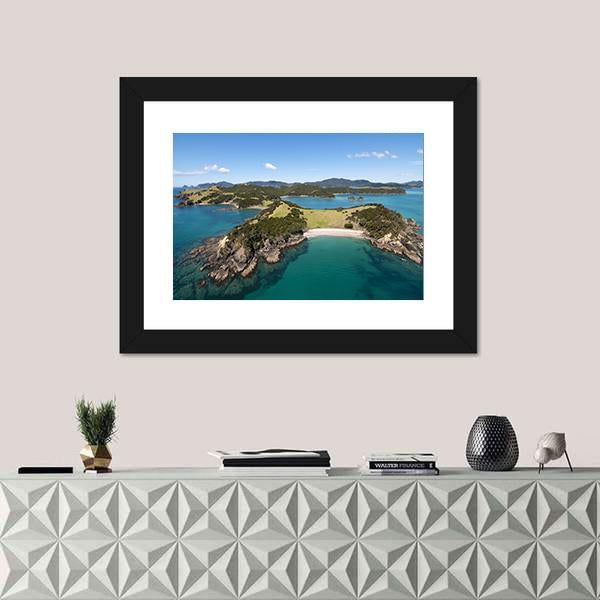 Urupukapuka Island In New Zealand Panoramic Canvas Wall Art-1 Piece-36" x 12"-Tiaracle