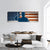 US Army Soldier Saluting On American Flag Panoramic Canvas Wall Art-1 Piece-36" x 12"-Tiaracle