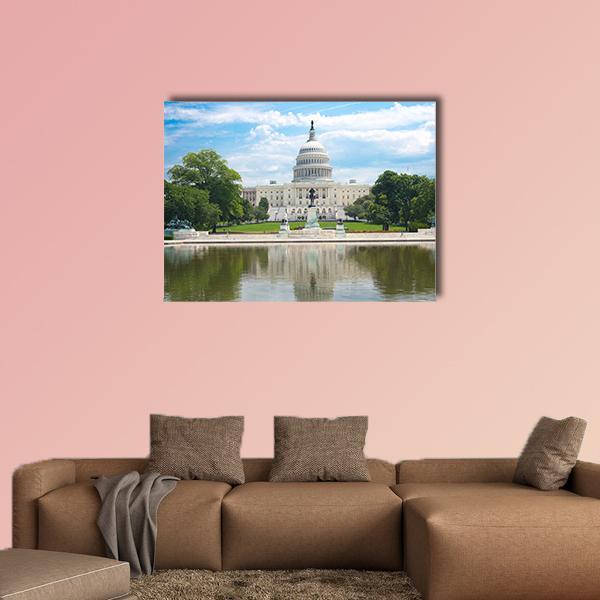 US Capitol In Washington Canvas Wall Art-4 Horizontal-Gallery Wrap-34" x 24"-Tiaracle