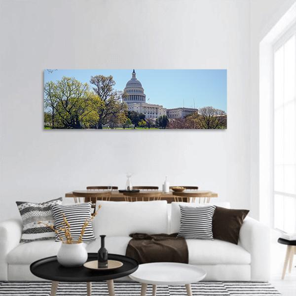 US Capitol in Washington Panoramic Canvas Wall Art-1 Piece-36" x 12"-Tiaracle