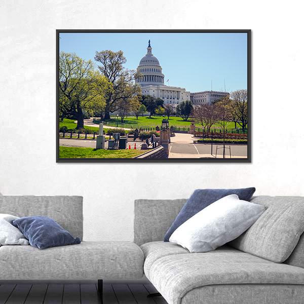 US Capitol in Washington Panoramic Canvas Wall Art-1 Piece-36" x 12"-Tiaracle