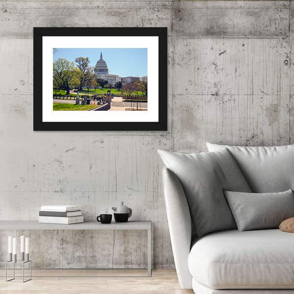 US Capitol in Washington Panoramic Canvas Wall Art-1 Piece-36" x 12"-Tiaracle