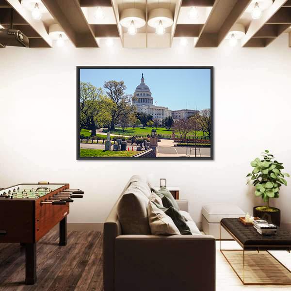 US Capitol in Washington Panoramic Canvas Wall Art-1 Piece-36" x 12"-Tiaracle