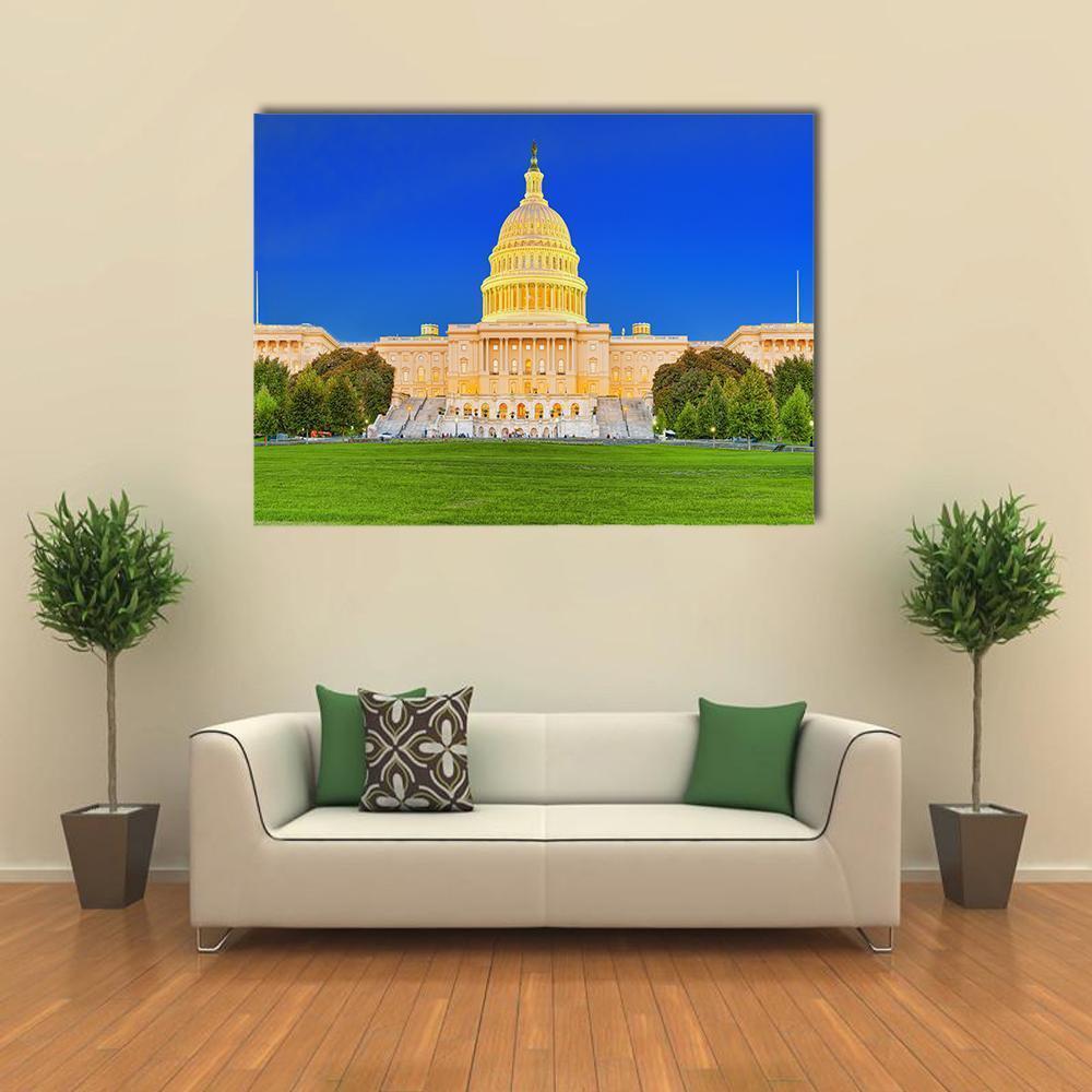 US Congress Building Canvas Wall Art-4 Horizontal-Gallery Wrap-34" x 24"-Tiaracle