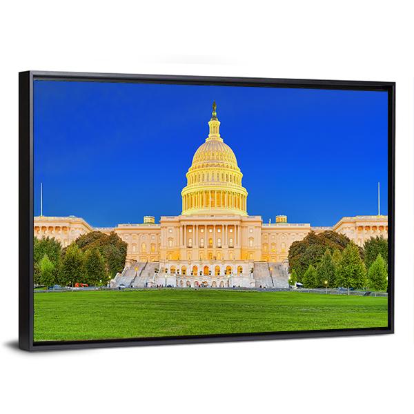 US Congress Building Canvas Wall Art-3 Horizontal-Gallery Wrap-25" x 16"-Tiaracle