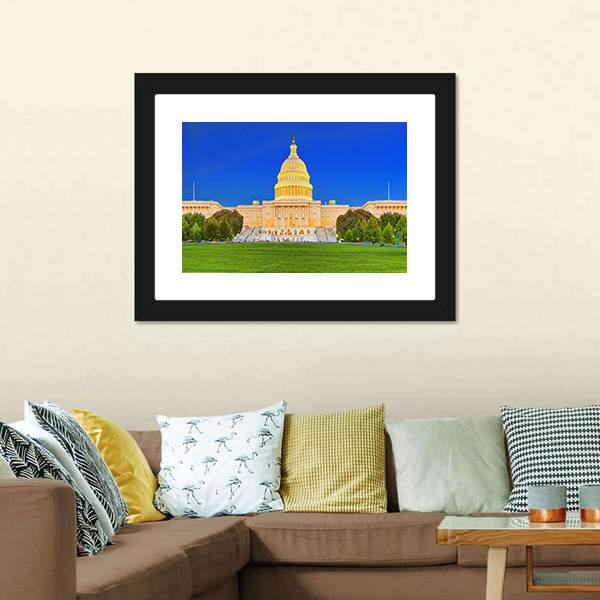 US Congress Building Canvas Wall Art-3 Horizontal-Gallery Wrap-25" x 16"-Tiaracle