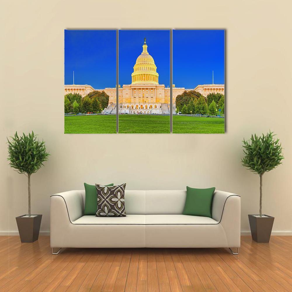 US Congress Building Canvas Wall Art-3 Horizontal-Gallery Wrap-37" x 24"-Tiaracle