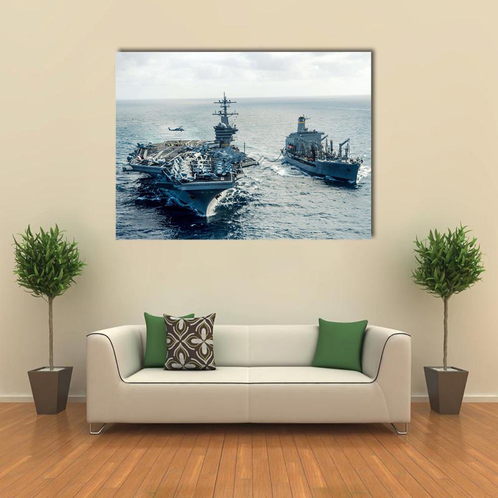 US Navy Crossing The Ocean Canvas Wall Art-4 Horizontal-Gallery Wrap-34" x 24"-Tiaracle