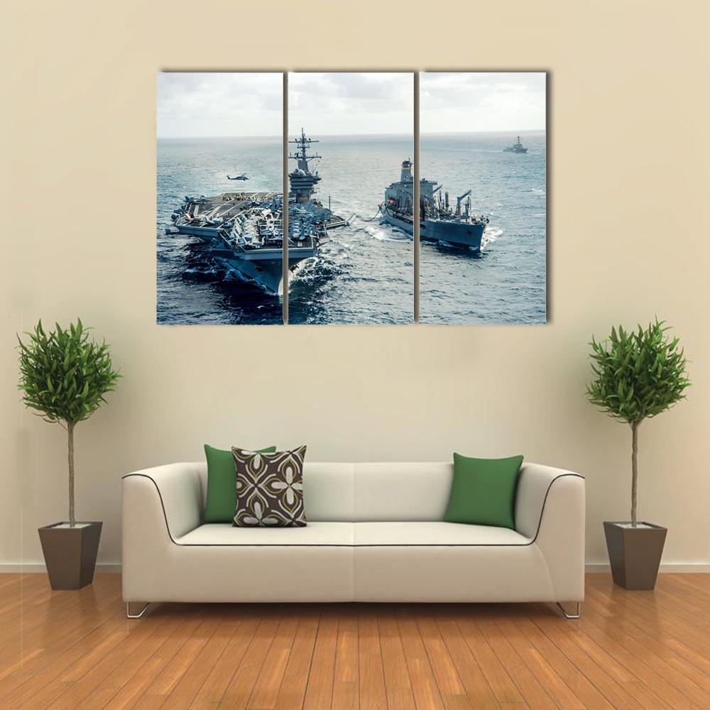US Navy Crossing The Ocean Canvas Wall Art-3 Horizontal-Gallery Wrap-25" x 16"-Tiaracle